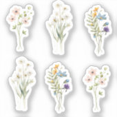 Boho Chic Floral Custom-Cut Vinyl Sticker (Vorderseite)