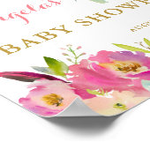 Boho Chic Floral Dream Catcher Baby Dusche Willkom Poster (Ecke)