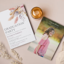 Boho Chic Floral Foto Abschluss Ankündigung