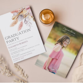 Boho Chic Floral Foto Abschluss Ankündigung