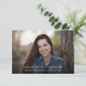 Boho Chic Floral Foto Abschluss Ankündigung (Stehend Vorderseite)