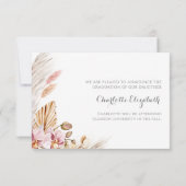 Boho Chic Floral Foto Abschluss Ankündigung (Rückseite)