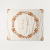 Boho Chic Floral Foto Hintergrund Wandteppich (Vorderseite (Horizontal))