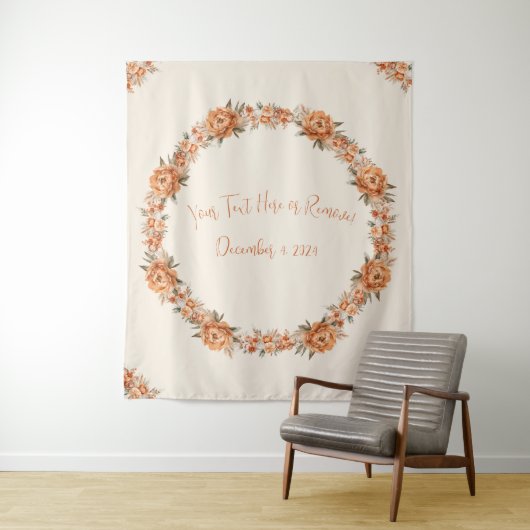 Boho Chic Floral Foto Hintergrund Wandteppich (Beispiel)