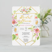 Boho-chic Floral Geometric Brautparty - Gold for Folieneinladung (Stehend vorne)