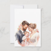 Boho Chic Floral Girls Taufe Dankeskarte (Rückseite)