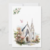 Boho Chic Floral Girls Taufe Einladung (Rückseite)