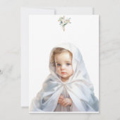 Boho Chic Floral Girls Taufe Einladung (Rückseite)