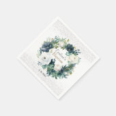 Boho Chic Floral Girls Taufe Serviette (Ecke)