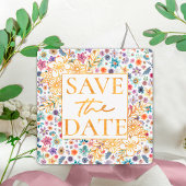 Boho Chic Floral Gold Wildblume Garden Wedding Save The Date