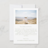 Boho Chic Floral Greenerity Wedding Foto Dankeskarte (Rückseite)