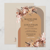 Boho Chic Floral Hydrangea Hochzeit des Wasserfarb Einladung (Vorne/Hinten)