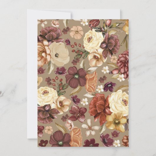 Boho Chic floral Liebe in Bloom Brautparty Einladung (Rückseite)