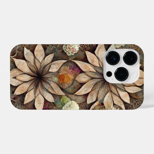 Boho chic floral mandala iPhone Fall iPhone Hülle (Rückseite (Horizontal))
