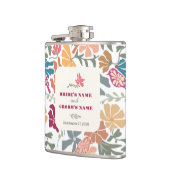 Boho Chic Floral Mitte des Jahrhunderts Retro Hoch Flachmann (Links)