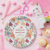 Boho Chic Floral Mitte des Jahrhunderts Retro Hoch Pappteller (Party)