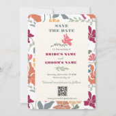 Boho Chic Floral Mitte des Jahrhunderts Retro Hoch Save The Date (Vorderseite)