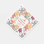 Boho Chic Floral Mitte des Jahrhunderts Retro Hoch Serviette (Ecke)
