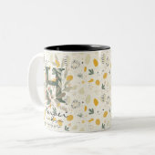 Boho Chic Floral Monogram Tasse - Harper (Vorderseite Links)