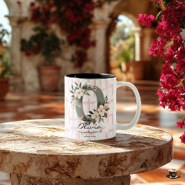 Boho Chic Floral Monogram Tasse - Olivia