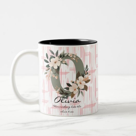 Boho Chic Floral Monogram Tasse - Olivia (Links)