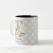 Boho Chic Floral Monogram Tasse - Tessa (Vorderseite Links)