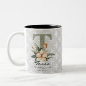 Boho Chic Floral Monogram Tasse - Tessa (Links)