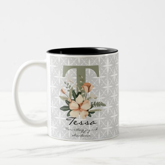 Boho Chic Floral Monogram Tasse - Tessa (Links)