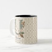 Boho Chic Floral Monogram Tasse - Uma (Vorderseite Links)