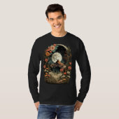 Boho Chic Floral Moon Mountain Forest Nature Retro T-Shirt (Vorne ganz)