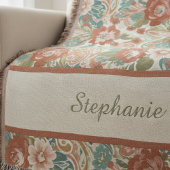 Boho Chic Floral Paisley Pattern Throw Blanket Decke