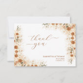 Boho Chic Floral Pampas Grass Wedding Vielen Dank (Vorderseite)