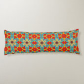 Boho Chic Floral Pattern - Türkis Orange Red Seitenschläferkissen (Rückseite)