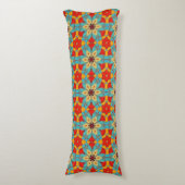 Boho Chic Floral Pattern - Türkis Orange Red Seitenschläferkissen (Vorderseite Vertikal)