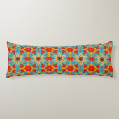 Boho Chic Floral Pattern - Türkis Orange Red Seitenschläferkissen (Vorderseite)