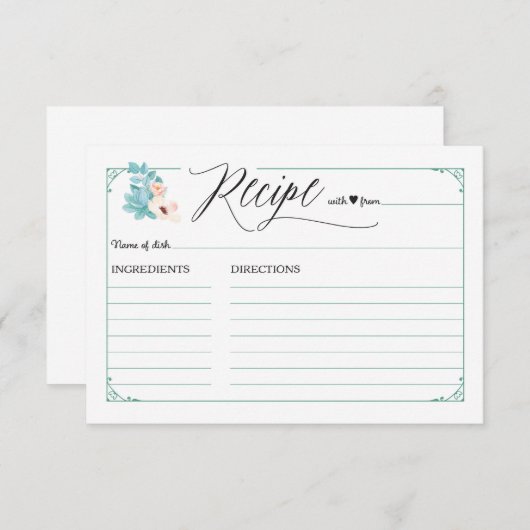 Boho Chic Floral Polterabend Rezeptionskarten Begleitkarte (Vorne/Hinten)