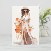 Boho Chic Floral Postcard (Stehend Vorderseite)
