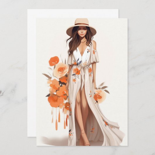 Boho Chic Floral Postcard (Vorne/Hinten)