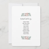 Boho chic floral Rose Babydusche Einladung (Rückseite)