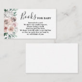 Boho chic floral Rose Bücher für Babykarte Begleitkarte (Vorne/Hinten)