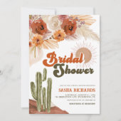 Boho Chic Floral Rustic Wüste Brautparty Einladung (Vorderseite)