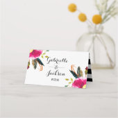 Boho Chic Floral Tischnummer Platzkarte (Rückseite)