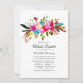 Boho Chic Floral Virtual Baby Dusche Einladung (Vorderseite)