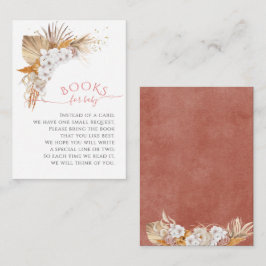 Boho Chic Floral Watercolor Books for Baby Begleitkarte