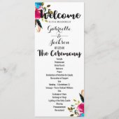 Boho Chic Floral Watercolor Hochzeitsprogramm Programm (Vorderseite)