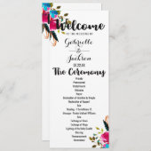 Boho Chic Floral Watercolor Hochzeitsprogramm Programm (Vorne/Hinten)