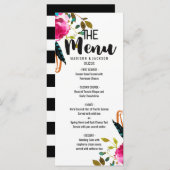 Boho Chic Floral Watercolor Wedding Menu Menükarte (Vorne/Hinten)