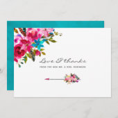 Boho Chic Floral Wedding Dankeskarte (Vorne/Hinten)
