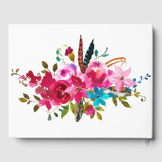 Boho Chic Floral Wedding Gästebuch (Rückseite)