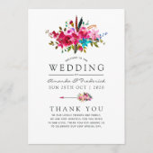 Boho Chic Floral Wedding Programm (Vorderseite)